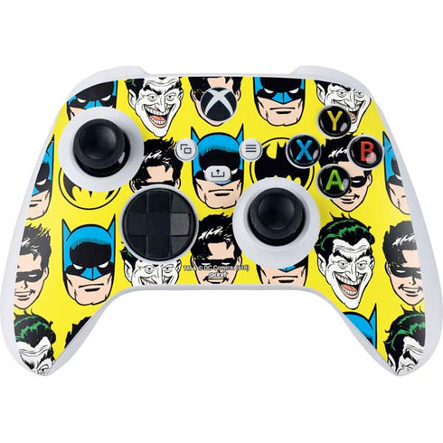 DC Comics Batman Vintage Character Pattern - Joker and Robin Xbox Series S Controller Skin